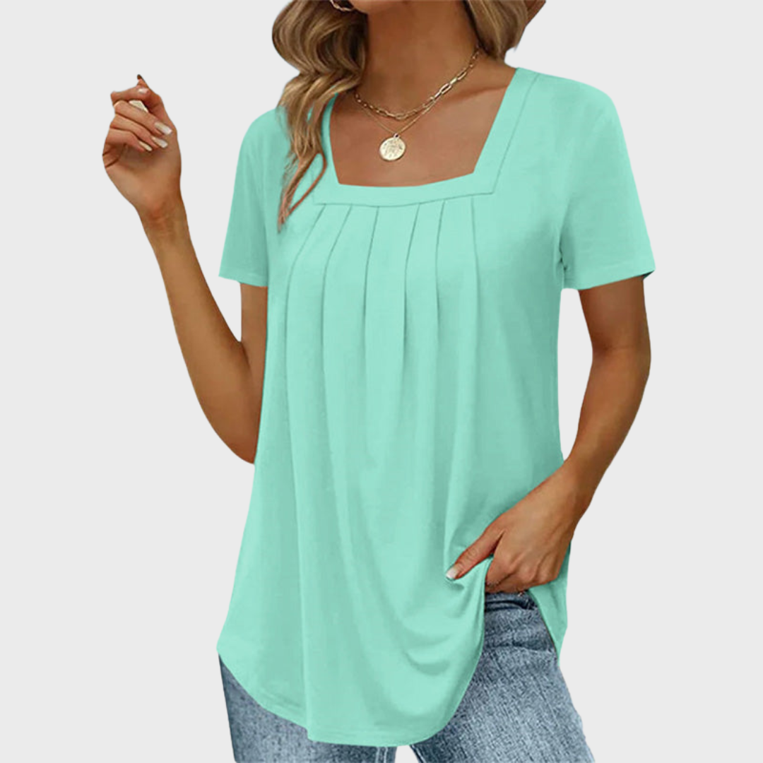Women’s Blouse | Square Neck Pleated Front