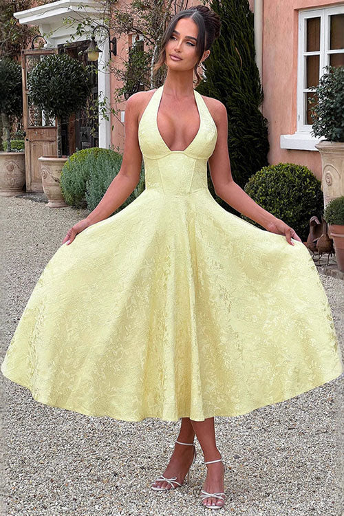 Women’s Dress | V-Neck Halterneck Maxi