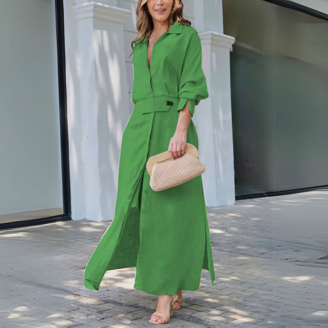 Women’s Dress | Long Sleeve Button Front