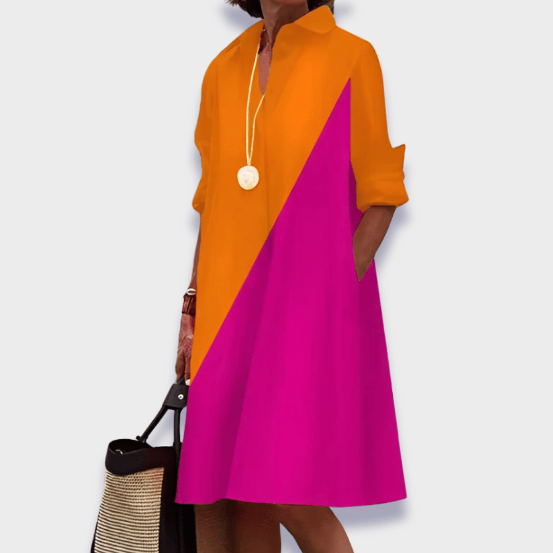 Women’s Polo Dress | Collared Midi Long Sleeve