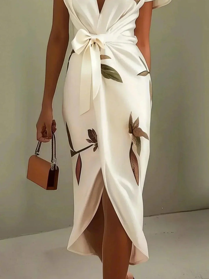 Women’s Dress | Printed Wrap Tie Waist