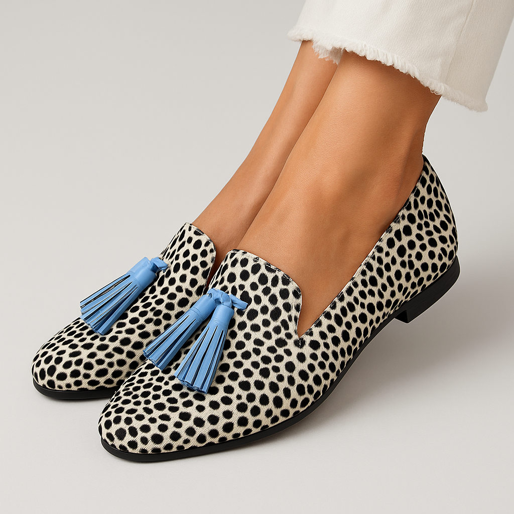 Loafers for Women | Patterned Print Tassel Detail