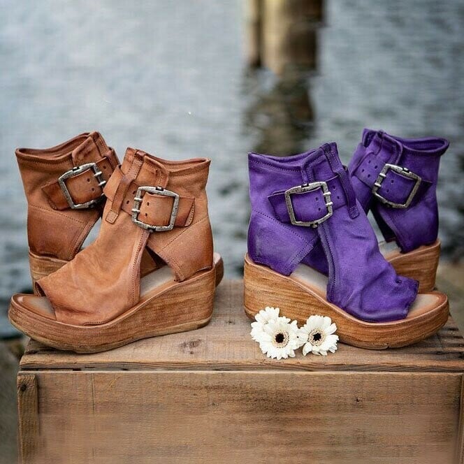 Sandals For Women | Buckle Strap Wedge Style