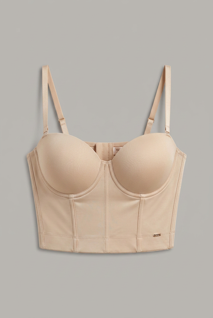 Longline Push Up Bra for Women | Padded Underwire Bustier Bra