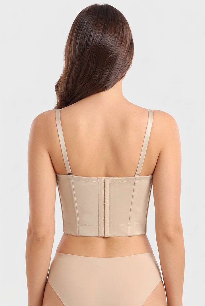 Longline Push Up Bra for Women | Padded Underwire Bustier Bra