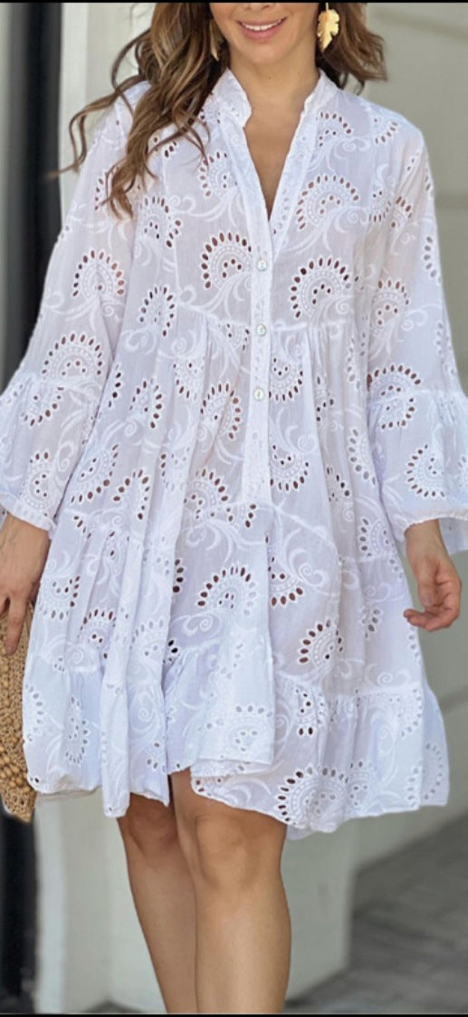 Women’s Dress | Embroidered Tiered Mini