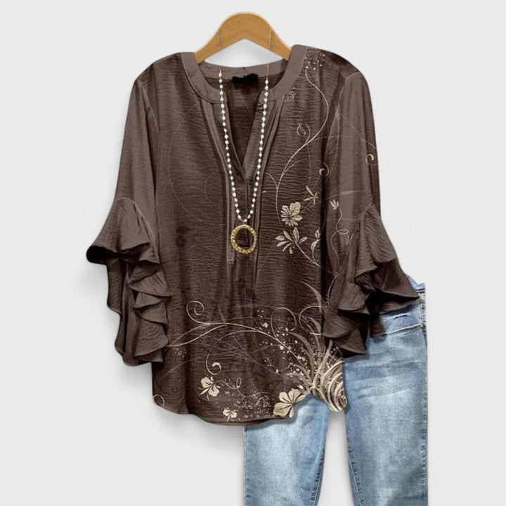 Women’s Blouse | V-Neck Ruffle Sleeve