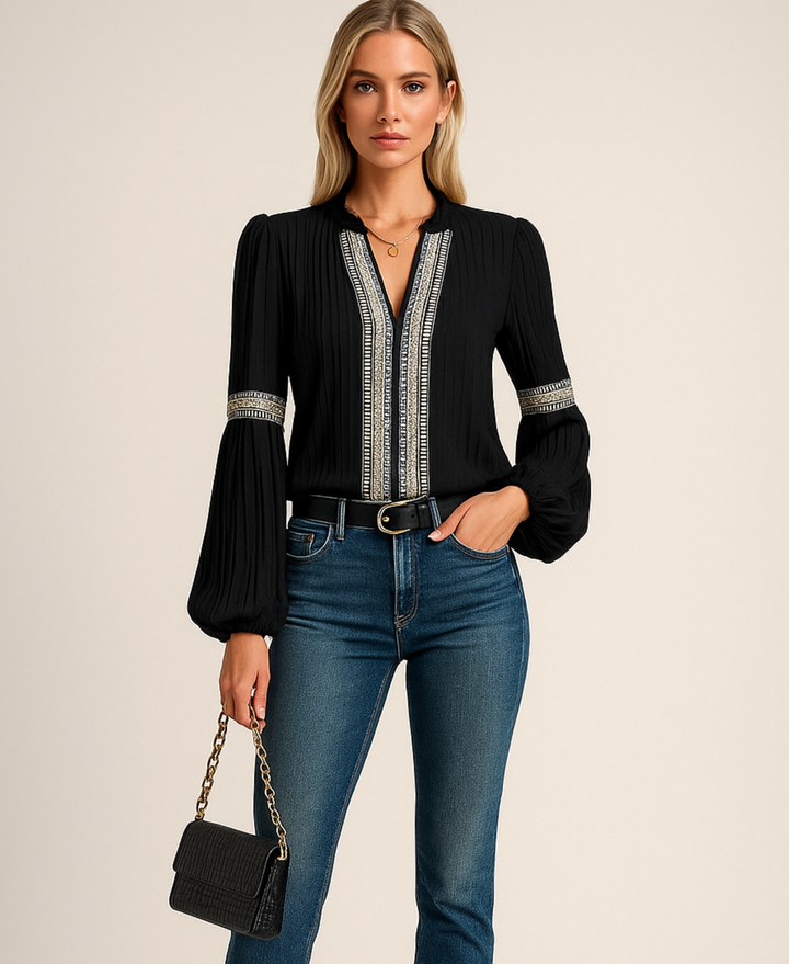 Women’s Blouse | Ruffled V-Neck
