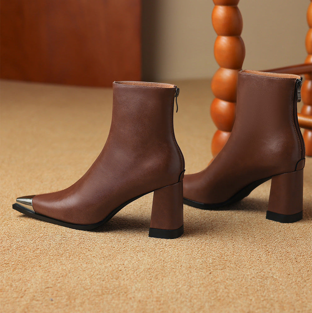 Boots For Women | Pointed Toe Block Heel Style