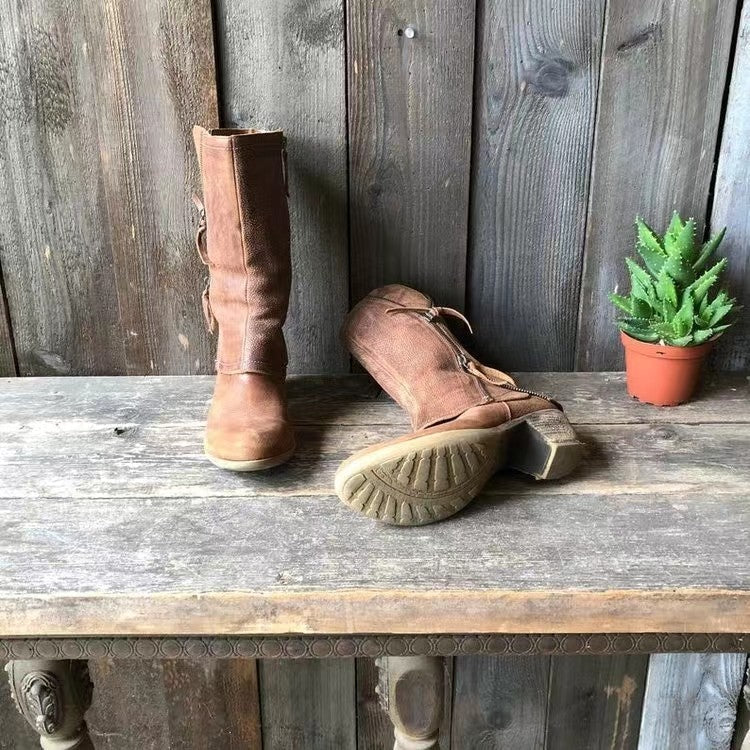 Boots For Women | Mid-Calf Side Zip Detail