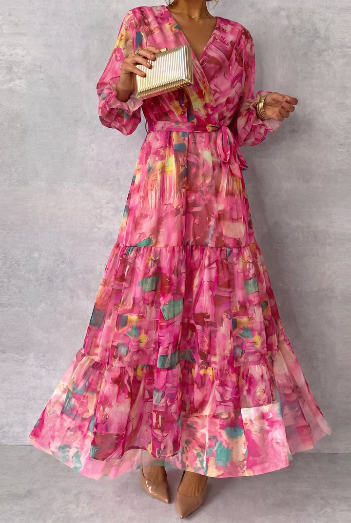 Women’s Dress | Floral Wrap Maxi with V-Neck
