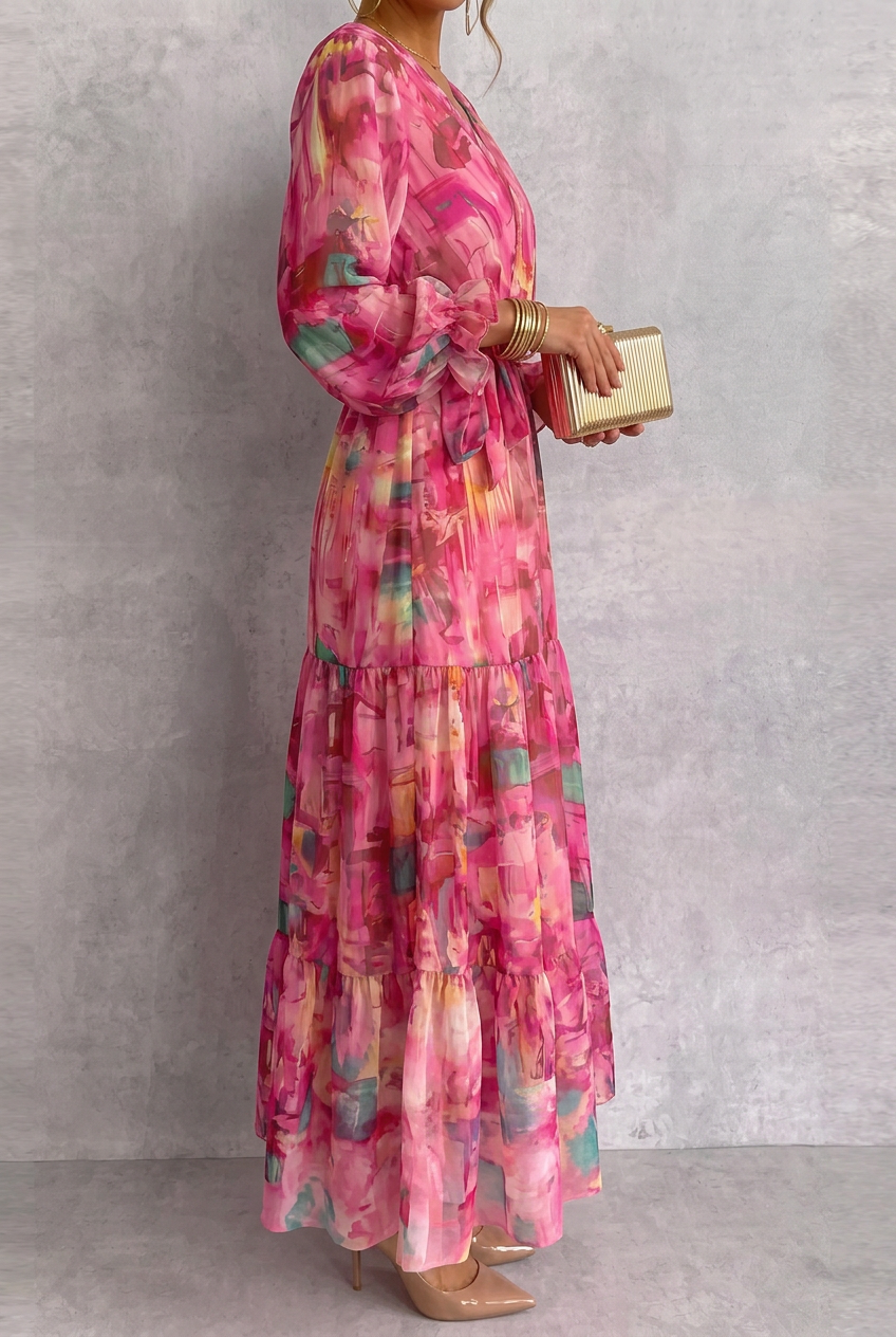 Women’s Dress | Floral Wrap Maxi with V-Neck