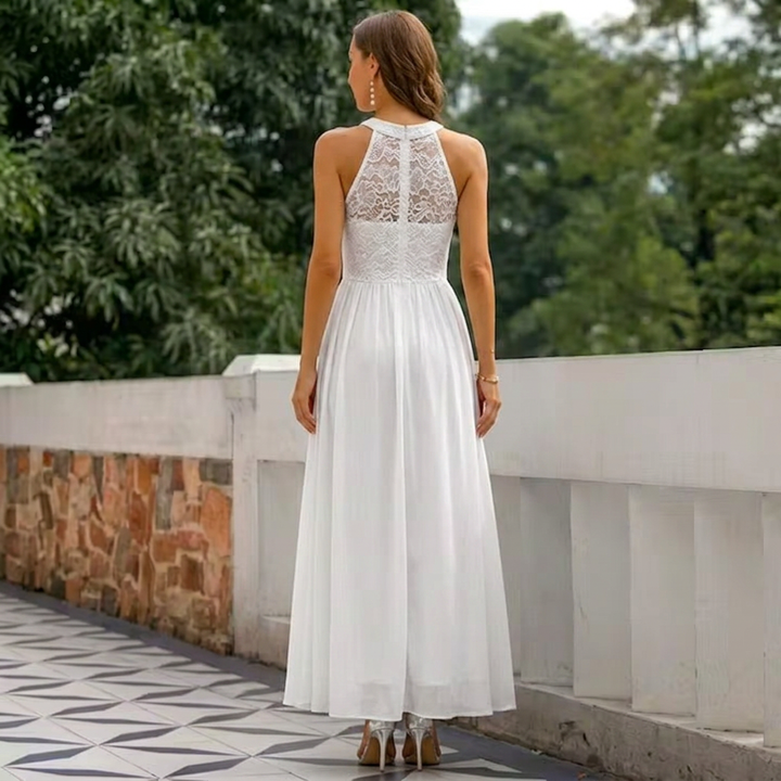 Women’s Sleeveless Halter Neck Evening Gown