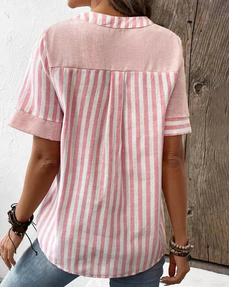Women’s Blouse | Stripe Patchwork Design